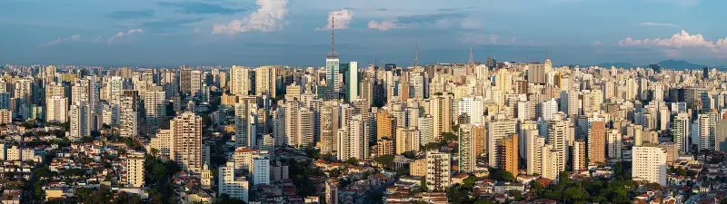 Vista urbana de São Paulo, região de atendimento descrita nesta página